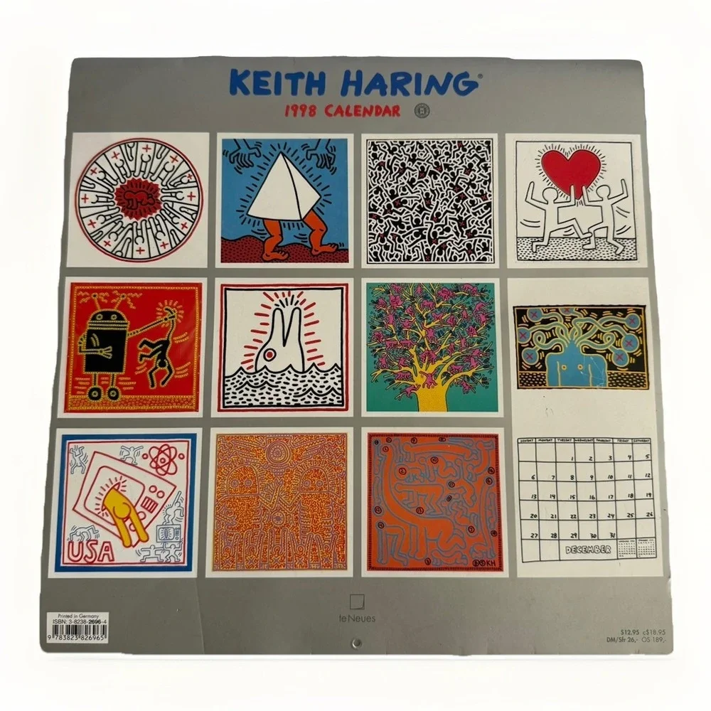 VINTAGE KEITH HARING 1998 CALENDAR Collector Item Printed In Germany Clean RARE!